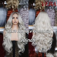 Perruque synthétique HD 13x4 Lace Front sans colle en fibre Futura Premium, Ombré Blonde, Ondulée, Résistante à la chaleur, Effet réaliste, Vente en gros