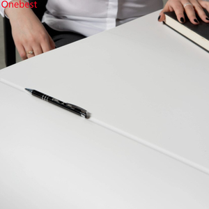 Escritorio de Oficina para Jefe de Diseño Italiano Único en Piedra Corian, Blanco Brillante, Mesas de Trabajo para Presidente y Director Ejecutivo - Product Image 5