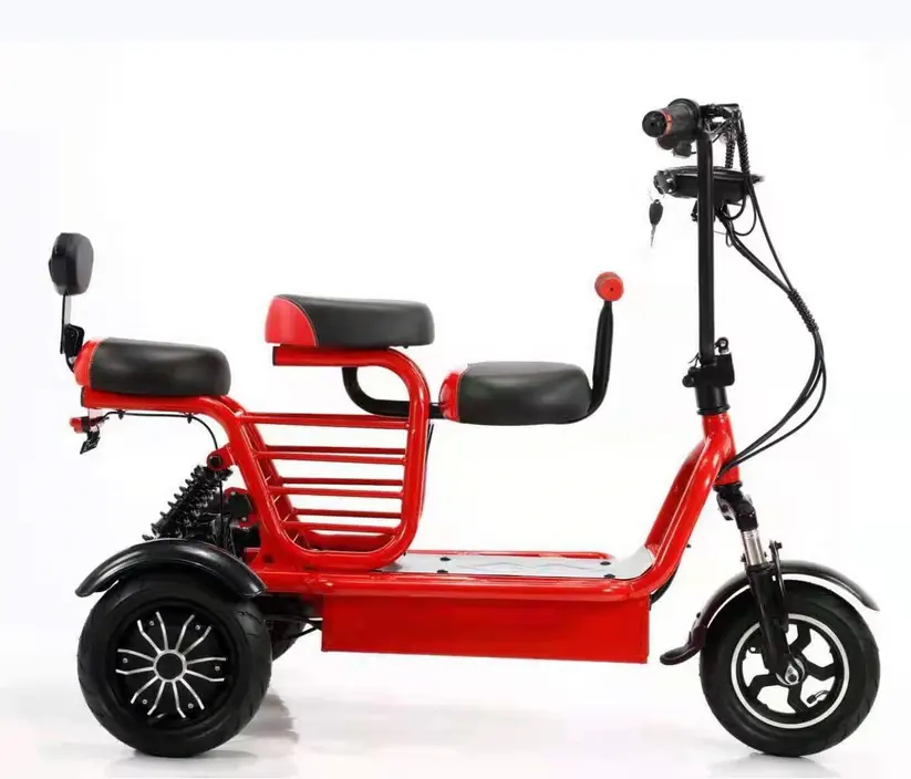 دراجة ثلاثية العجلات كهربائية عالية الجودة باللون الوردي ، 3 عجلات ، سكوتر كهربائي مقاوم للانفجار ، إطار فراغي 3