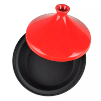 Tajine marocain écologique de 20 cm, revêtement céramique, design minimaliste et couvercle