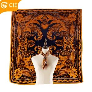 Good Quality Manufacturers Designer Fashion Sepia Silk Scarves Personalized Chic Import 100% Silk Woman Scarf