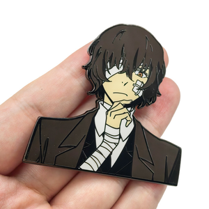 2 Nuevos Diseños de Alta Calidad, Pin Metálico de Anime BSD <span class=keywords><strong>Dazai</strong></span> & Chuya, Decoración para Mochila - Product Image 3