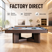 Table de billard à plateau en marbre et pieds croisés en bois massif, taille personnalisée, luxe, pour salle de jeux à domicile, avec poches en cuir TP-Z913