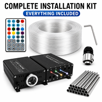 Kit de plafonnier de voiture en plastique 25W avec éclairage à fibres optiques RGBW et effet de météore étoile filante à 12 canaux