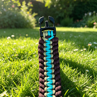 Collier pour chien en paracorde tressé avec boucle à dégagement rapide, collier pour animal de compagnie en nylon tissé durable pour l'extérieur avec anneau en D en métal
