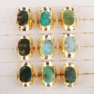 G1035 Natural Chrysoprase Gemstone <strong>Rings</strong> Chakra Jewelry Natural <strong>Jade</strong> <strong>Ring</strong> Band <strong>Ring</strong> - Product Image 3
