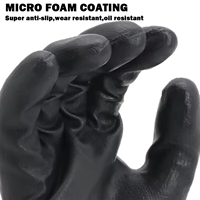 Niveau de coupe A2 mécanicien gant robuste nitrile trempé sable fini 15G Nylon Spandex gants coquille pour travail hommes
