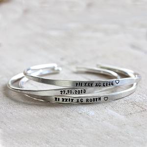 Brazalete grabado personalizado de Plata de Ley <span class=keywords><strong>925</strong></span>, pulsera - Product Image 6