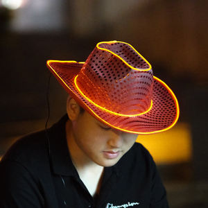 Ismart topi koboi ruangan holografis, topi kawat EL anak perempuan, topi modis, hiasan pesta untuk Halloween dan Tahun Baru, topi bertema luar angkasa menyala - Product Image 6