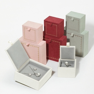 Boîte à bijoux exquise avec bordure dorée, boîte à bijoux couleur bonbon, vente en gros de boîtes à bijoux à angle droit avec couvercle rabattable - Product Image 1