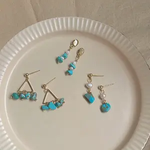 Handmade Irregular Turquoise Earrings For Women Freshwater Natural Pearl Earrings Fashion Pearl Drop Earring 18k Gold Plated