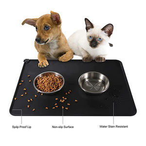 Bandeja de silicona antideslizante para comida de perros y gatos, alfombrilla de aislamiento térmico para alimentación, almohadilla para suelos con bordes, impermeable - Product Image 6
