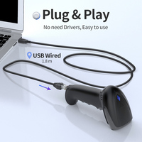 Escáner de Código de Barras Xincode X-660B de Alto Rendimiento, Escáner de Código de Barras Inalámbrico 1D, Lector de Código de Barras USB para Supermercado