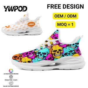 <span class=keywords><strong>Zapatillas</strong></span> Deportivas con Diseño de Calavera y Logotipo Personalizado, Sublimación, Amortiguación, Comodidad, Malla Transpirable, OEM/ODM para Hombre y Mujer - Product Image 1