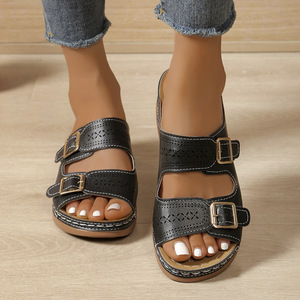 Sandalias de Plataforma con Punta Abierta y Malla Transpirable para Mujer, Verano 2025, Estilo Moderno, Alta Calidad, Venta al Por Mayor, Ligeras y Sensuales - Product Image 6