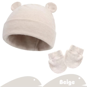 Conjunto <span class=keywords><strong>de</strong></span> Gorro y Manoplas con Orejas <span class=keywords><strong>de</strong></span> Oso para Bebé, con Logotipo Personalizado, <span class=keywords><strong>de</strong></span> Algodón Transpirable, Antiarañazos para Recién Nacidos, Regalo para Niños Pequeños - Product Image 4