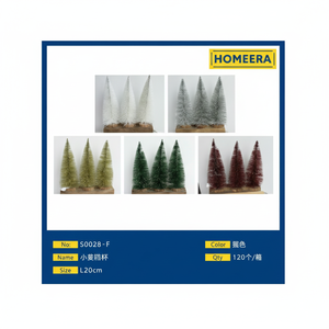 Alberi di Natale Artificiali Mini di Alta Qualità con Luci e Base in Legno in Colori Misti, Confezione da 120 Pezzi - Product Image 1