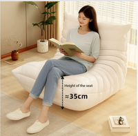 Fauteuil pouf WHGBJA pour adultes - Revêtement en velours à mémoire de forme, housse amovible, confort extra doux, un siège, coin lecture