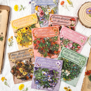 40 pegatinas por paquete Dreams <span class=keywords><strong>Among</strong></span> Flowers Series Manual botánico y floral Material de pegatina impermeable - Product Image 1
