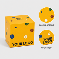 Boîte cadeau carrée jaune à pois, impression personnalisée, écologique, qualité alimentaire, service de conception, chocolat, biscuits, montres, bougies, OEM