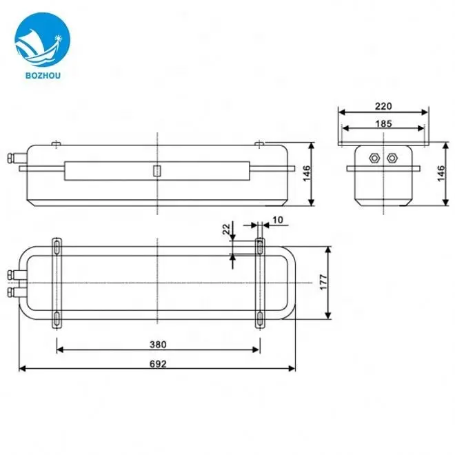 Exd IIC T4 Acier IP56 Marine Explosion-preuve Lumière Fluorescente CFY21-2