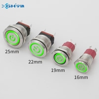 Interrupteur à bouton-poussoir électronique en acier inoxydable à courant élevé, entièrement éclairé, avec diamètres de trou de 16/19/22/25 mm