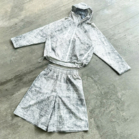 Ensemble de survêtement coupe-vent pour homme avec sweats à capuche zippés et shorts de sport en nylon, imprimés numériquement sur mesure