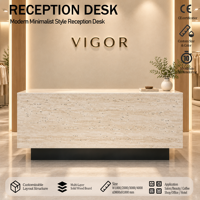 Comptoir d'accueil au design haut de gamme, moderne et minimaliste, pour salon de manucure / boutique de beauté / magasin de détail