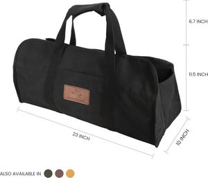 BSCI Bulk Storage Wood <b>Fireplace</b> Canvas Waxed <b>Holder</b> Bags at Factory Prices <b>for</b> Firewood Carrier Leather <b>Log</b> Carrier - Product Image 4