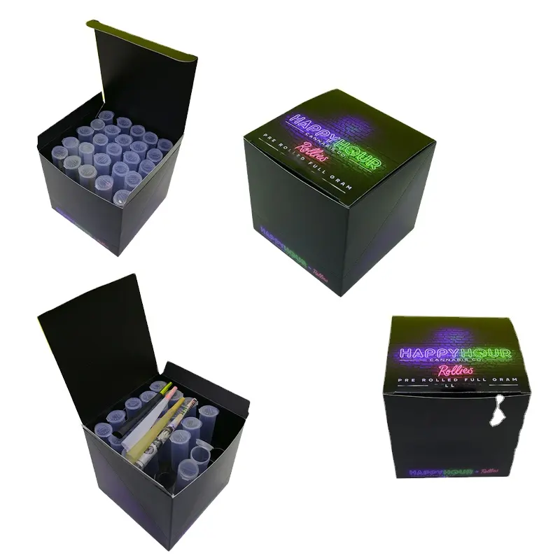 China Groothandel Scheur Pre Tube Display Box Pre Roll Kegel 25 Pack Geperforeerde Papier Show Verpakking Dozen