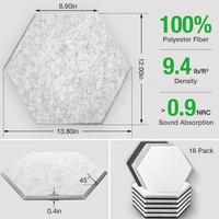 Paneles Acústicos de Fieltro Hexagonal de Alta Densidad, Revestimiento de Pared Absorbente de Sonido, Decoración Interior, Instalación Autoadhesiva
