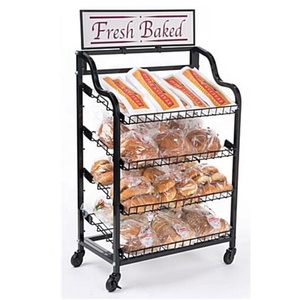 Giá trưng bày bánh 30 "W W/bánh xe, 4 kệ & tiêu đề-Giá Bánh mì đen - Product Image 2