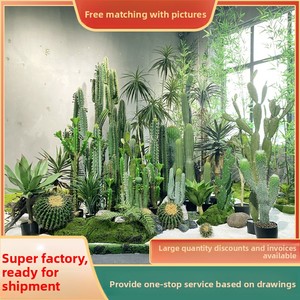 Cactus Artificial de Gran Tamaño, Estilo Rústico Natural, Planta en Maceta, Decoración de Escena Tropical Desértica, Bonsái de Plástico PE - Product Image 3