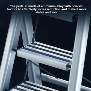 Scala a Pioli Pieghevole in Lega di Alluminio Multifunzione per Interni, Capacità di Carico 150kg, Design Minimalista - Product Image 2