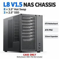 Casing NAS 8 Bay ATX / Micro-ATX / Mini-ITX Hot Swap Server Chassis 8x3.5 HDD 3x2.5 SSD 315mm GPU untuk Penyimpanan Rumah dan PC