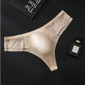 Slip <span class=keywords><strong>perizoma</strong></span> da <span class=keywords><strong>uomo</strong></span> a vita bassa in <span class=keywords><strong>pizzo</strong></span> sexy senza cuciture con tasca 3D, taglio laser, sottile, traspirante - Product Image 5
