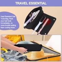 Sac à outils essentiel de voyage en néoprène personnalisé 2 en 1 avec tapis résistant à la chaleur pour fer à lisser fer à friser