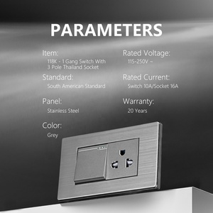 118K loạt Thái Lan loại tường Ổ cắm điện ổ cắm + tường duy nhất chuyển đổi ánh sáng 118*72 Mét 110-250V điện tường chuyển đổi và ổ cắm - Product Image 2