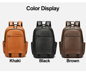 Di alta qualità Softback zaino da uomo impermeabile in pelle sintetica per viaggi e computer portatili con chiusura a cerniera fodera in poliestere - Product Image 4
