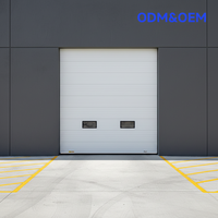Porte sectionnelle électrique industrielle moderne en alliage d'aluminium, certifiée CE, coupe-vent, robuste, insonorisée 60 dB