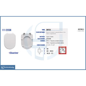 Abattant de toilettes carré moderne pour Cesame Sintesi Vase, à dégagement rapide, avec bidets électroniques, en matériau PP, charnières à passage direct - Product Image 2
