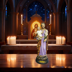 Statue personnalisée en résine faite à la main, représentant Saint Joseph et l'Enfant Jésus, pour scènes <span class=keywords><strong>de</strong></span> Nativité <span class=keywords><strong>de</strong></span> Noël - Product Image 2