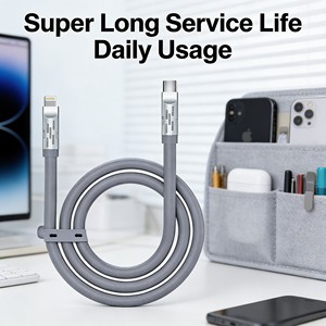 Câble de charge rapide PD 27W Type-C blindé en feuille, 3A, courant élevé, silicone durable pour <span class=keywords><strong>iPhone</strong></span>, iPad et appareils iOS - Product Image 5