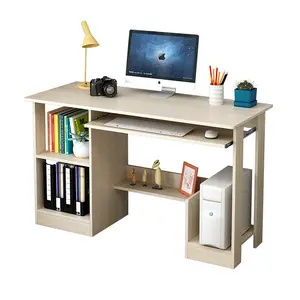 De gros ordinateur de bureau 90cm-Bureau d'ordinateur en bois MDF, bibliothèque simple et bon marché, en promotion avec étagère
