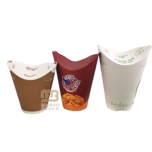 Logotipo personalizado 8oz 16oz 20oz doble pared vaso de papel tapa plegable bebida embalaje para patatas fritas barbacoa café mariposa chips para - Product Image 1