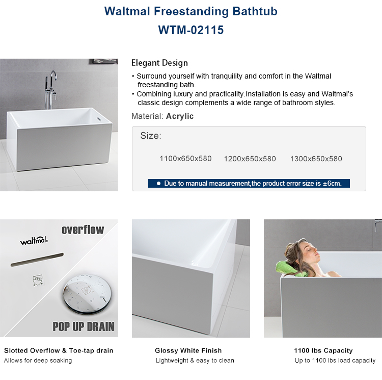 1.1m small size acrylic freestanding mini bath tub japanese bathtub soaking tub japan small bathtubs