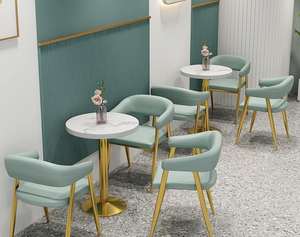 Juegos de muebles modernos de alta calidad para restaurante, cafetería, cabina de comida rápida, sofá para restaurante, juego de mesas <span class=keywords><strong>y</strong></span> sillas de comedor de Metal - Product Image 5