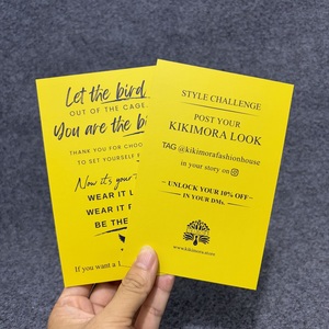 Tarjeta <span class=keywords><strong>de</strong></span> Agradecimiento Personalizada <span class=keywords><strong>de</strong></span> Doble Cara en Papel Recubierto Amarillo Brillante para Redes Sociales <span class=keywords><strong>de</strong></span> Marca <span class=keywords><strong>de</strong></span> Moda - Product Image 6