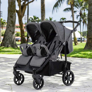 Brightbebe nhà sả<span class=keywords><strong>n</strong></span> xuất sang trọng Cặp song sinh Xe đẩy 3 trong 1 cao cảnh quan khung thép gấp đôi pram hai Giỏ bé vậ<span class=keywords><strong>n</strong></span> chuyể<span class=keywords><strong>n</strong></span> - Product Image 2