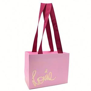 Beautiful Custom Logo Printed Art Paper <b>Bag</b> with Handle Free Design for Clothing Shipping and Gift Purpose - Product Image 2